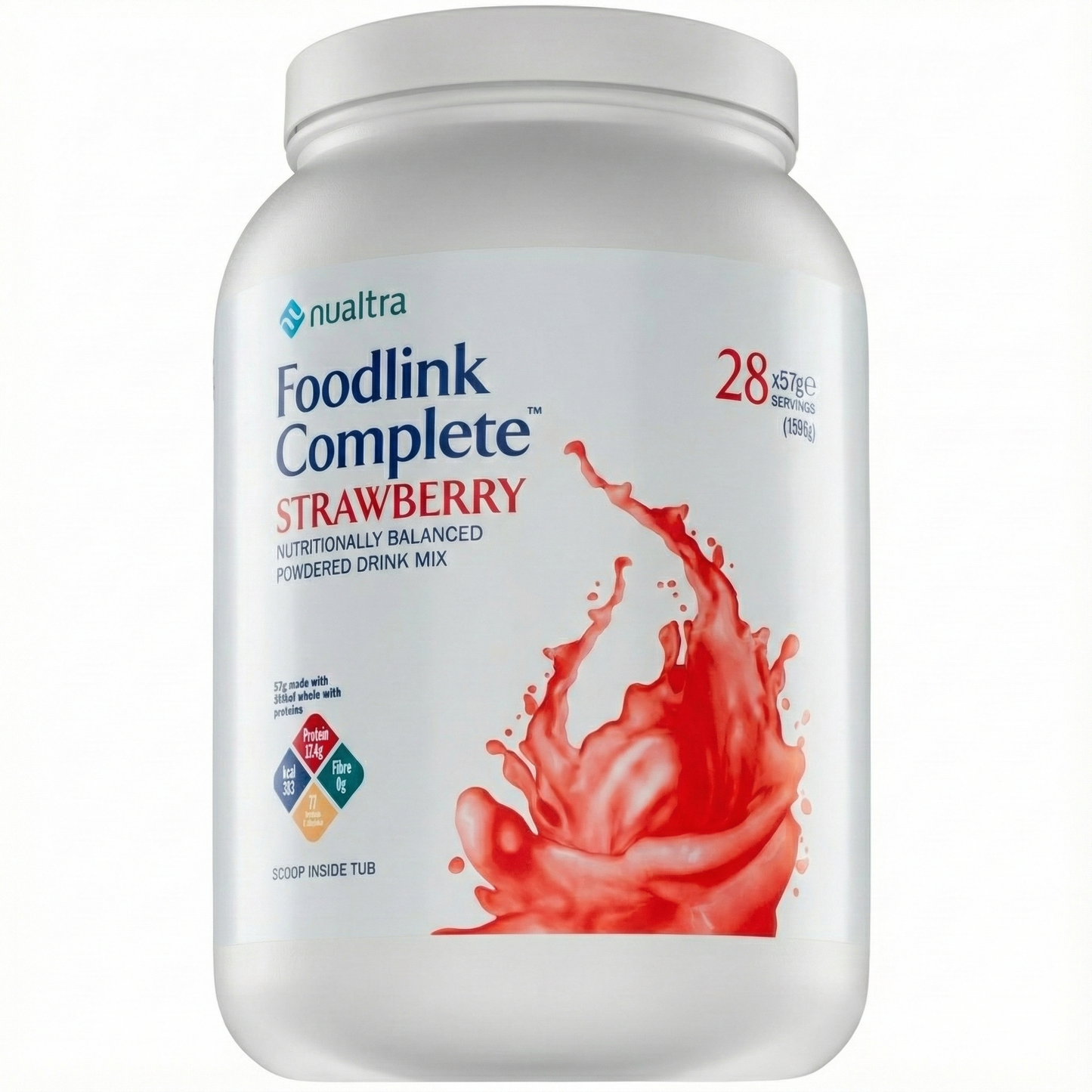 Foodlink Complete Powder Strawberry (1596G tub)