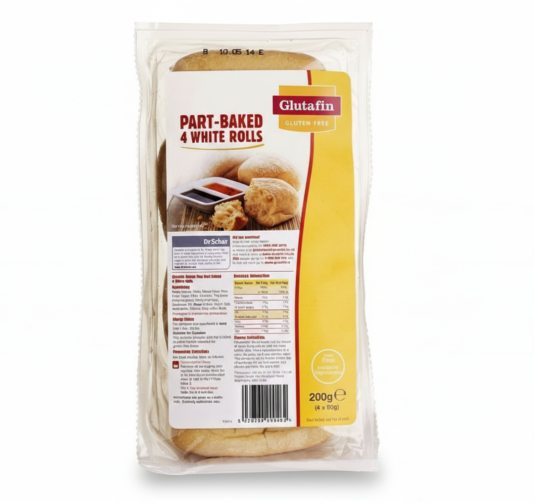 Glutafin Gluten Free 4 Part-baked White Rolls (200g)