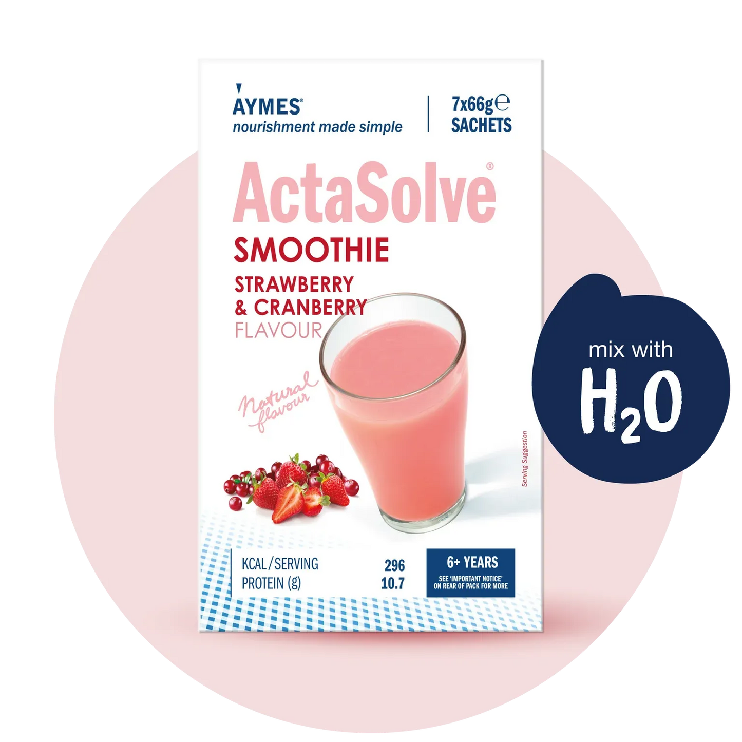 Aymes Actasolve Smoothie Strawberry-cranberry (7x66g)