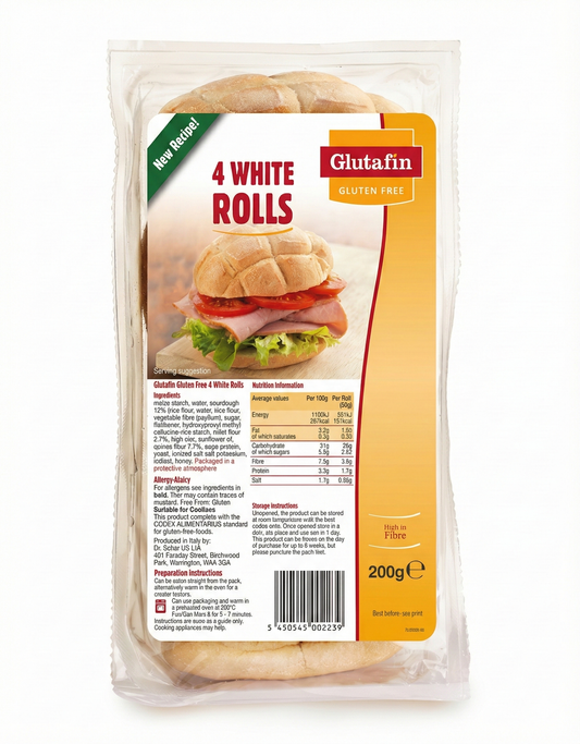 Glutafin Gluten Free 4 White Rolls (200g)