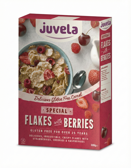 Juvela Gluten Free Flakes with Red Berries (300g)