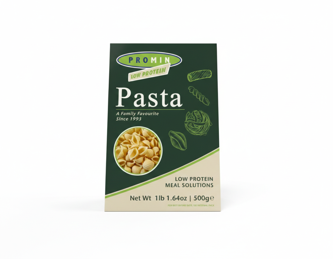 Promin Low Protein Pasta Tri-colour Shells (500g)