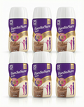 Six bottles of PaediaSure chocolate shake on a white background
